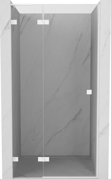 Mexen Lunar L, bal oldali nyíló zuhanyajtó 70 cm, 8 mm-es átlátszó üveg, fehér profil, 834L-070-000-20-00-L