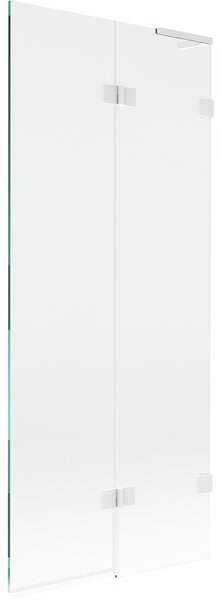 Mexen Lunar L, jobbos, kétszárnyú kádparaván 80 x 150 cm, 8 mm-es átlátszó üveg, fehér profil, 897L-080-100-20-00-P