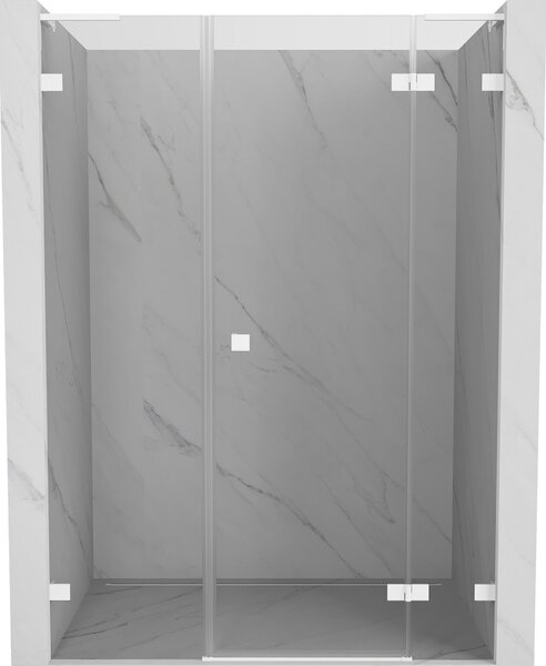 Mexen Lunar L, jobbra nyíló zuhanyajtó 120 cm, 8 mm-es átlátszó üveg, fehér profil, 834SL-120-050-20-00-P