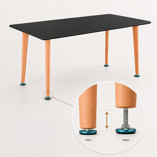 Leziter Verona 120 4+1 étkező garnitúra fekete-fekete