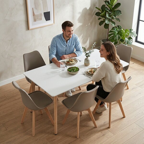 Leziter Silla 150 6+1 étkező garnitúra fehér-bézs
