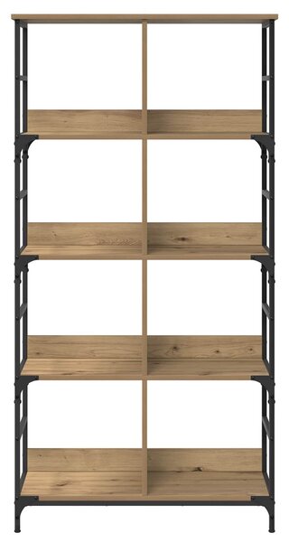 VidaXL Könyvespolc Kézműves tölgy 78,5 x 33 x 153 cm fém PB