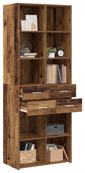 VidaXL Könyvszekrény Antik fa 30 x 42.4 x 185.2 cm