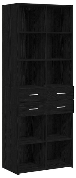 VidaXL Könyvszekrény Fekete tölgy 30 x 42.4 x 185.2 cm
