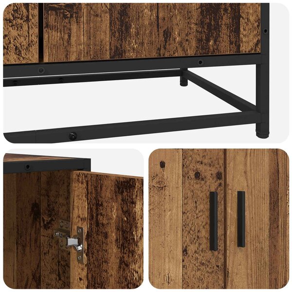 VidaXL Széf Antik Fa 134 x 35 x 76 cm Szerelt Fa