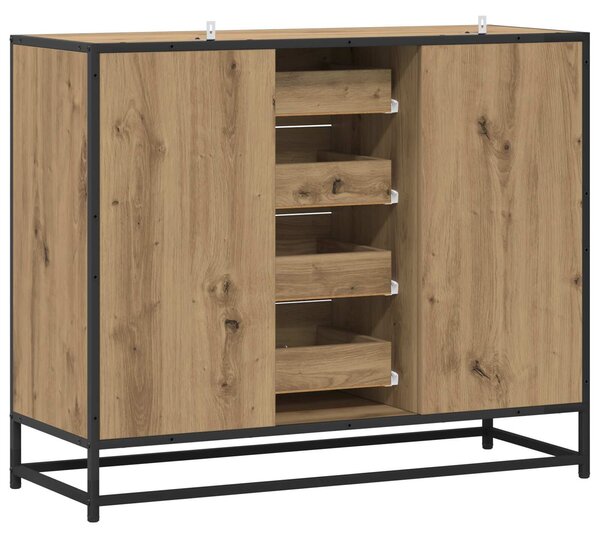 VidaXL Széf Kézműves Tölgy 92 x 35 x 76 cm Szerelt Fa