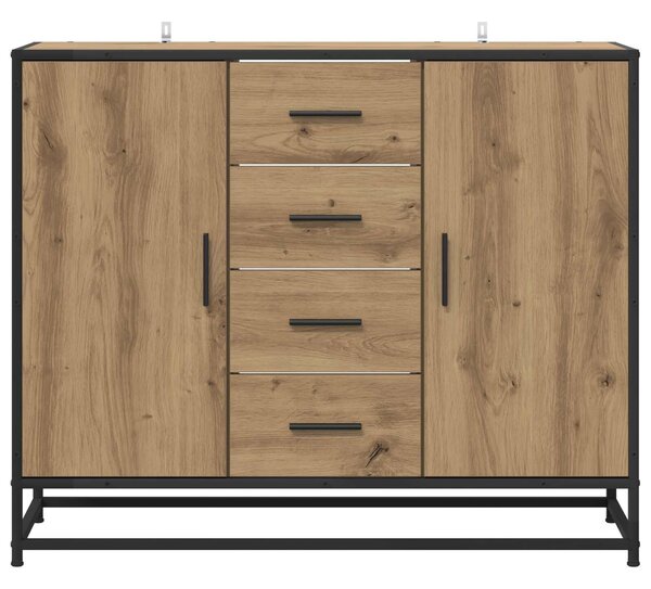 VidaXL Széf Kézműves Tölgy 92 x 35 x 76 cm Szerelt Fa