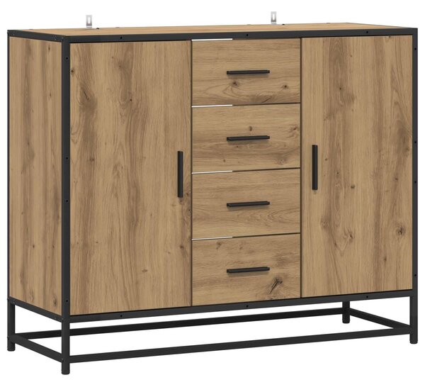 VidaXL Széf Kézműves Tölgy 92 x 35 x 76 cm Szerelt Fa