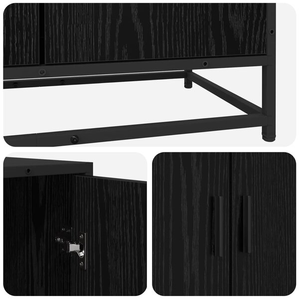 VidaXL Széf Fekete Tölgy 134 x 35 x 76 cm Szerelt Fa