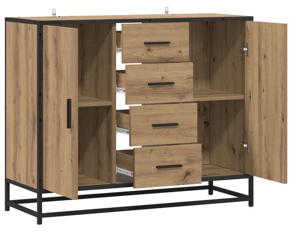 VidaXL Széf Kézműves Tölgy 92 x 35 x 76 cm Szerelt Fa
