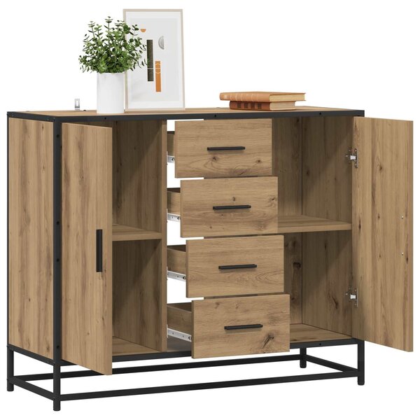 VidaXL Széf Kézműves Tölgy 92 x 35 x 76 cm Szerelt Fa