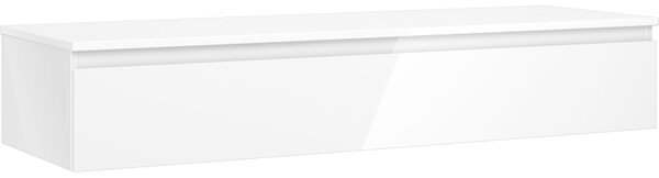 Mexen Orio, fürdőszobaszekrény 140 cm-es felsőrésszel, 1 fiókkal, fényes fehér, 91A10-14023-1-BFC00