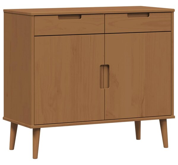 VidaXL Széf MOLDE Karamell 90 x 40 x 80 cm Tömör fenyőfa és szerelt fa