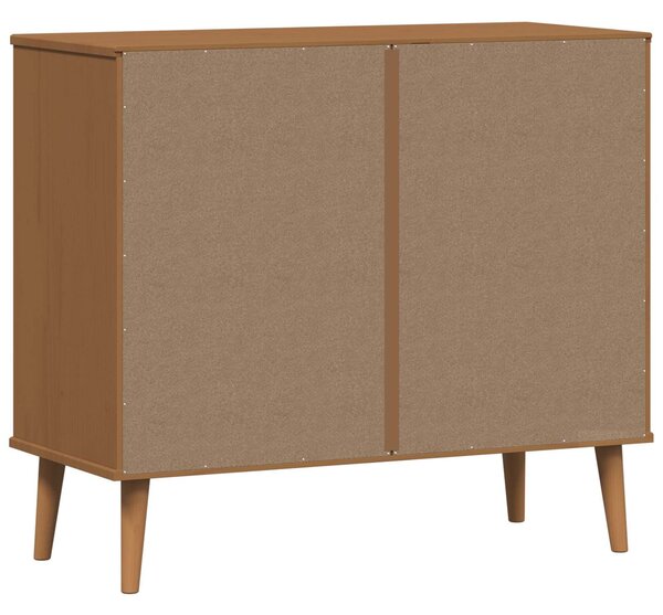 VidaXL Széf MOLDE Karamell 90 x 40 x 80 cm Tömör fenyőfa és szerelt fa