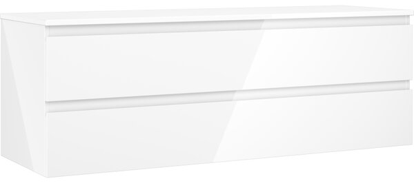 Mexen Orio, fürdőszobaszekrény 140 cm felsőrésszel, 2 fiókkal, fényes fehér, 91A10-14047-2-BFFC00