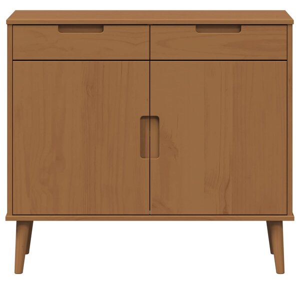 VidaXL Széf MOLDE Karamell 90 x 40 x 80 cm Tömör fenyőfa és szerelt fa