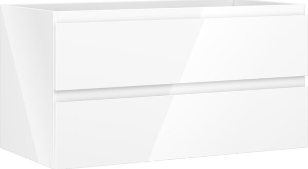 Mexen Orio, fürdőszobaszekrény 90 cm, 2 fiókkal, fényes fehér, 91A10-09047-2-BFF00