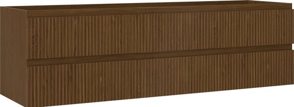 Mexen Rivel, fürdőszobaszekrény 160 cm, 2 fiókkal, hornyolt, diófa, 91A20-16047-2-BFF86