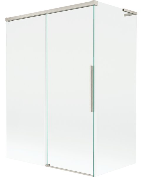 Mexen Rox, L tolóajtós, kétszárnyú kádparaván 120 + 70 x 150 cm, 8 mm-es átlátszó üveg, acélprofil, 8C9L-120-070-97-00