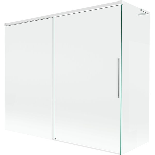 Mexen Rox, L tolóajtós, kétszárnyú kádparaván 180 + 80 x 150 cm, 8 mm-es átlátszó üveg, fehér profil, 8C9L-180-080-20-00