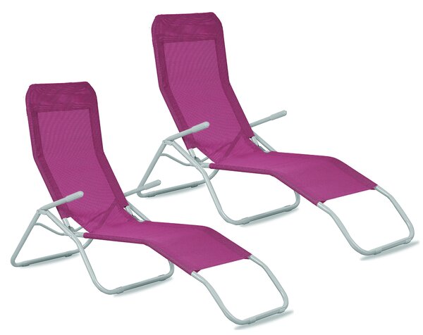 Aga 2x Kerti nyugágy SIESTA Sötétrózsaszín