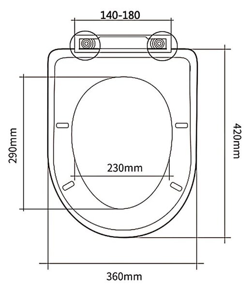 Aqualine Aqualine, VITO WC-ülőke, lágyan záródó, Easy Take, fehér, PCS105