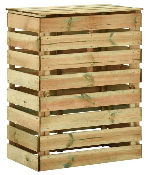 VidaXL Rácsos Kerti Komposztáló Zöld 110 x 58 x 113 cm Tömör Fenyőfa