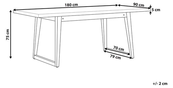 Kerti asztal ORIA 180 cm 90 cm Beton Szürke