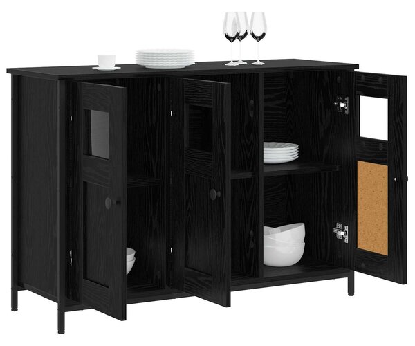 VidaXL Széf Fekete Tölgy 100 x 35 x 70 cm Szerelt Fa