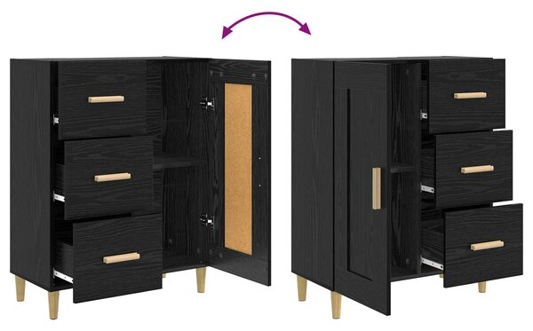VidaXL Széf Fekete Tölgy 69,5 x 34 x 90 cm Szerelt Fa