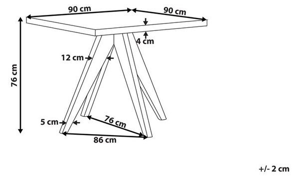 Kerti asztal OLBIA 90 cm 90 cm Beton Szürke