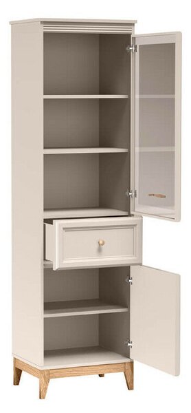 Windsor W-6 vitrin, kasmír / természetes tölgy
