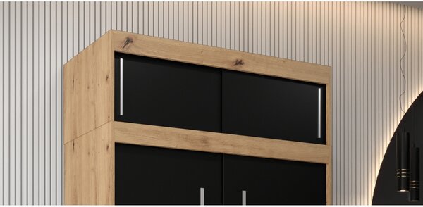 UNI 120 felső szekrény - artisan tölgy / fekete