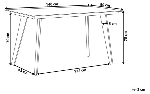 Kerti asztal MILETO 140 cm 80 cm Üveg Szürke