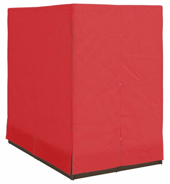 VidaXL Dupla napozóágy Állítható, 205 x 129 x 200 cm, polirattan, Piros