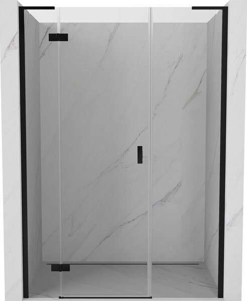 Mexen Mist-H L, 1 szárnyú zuhanyajtó bal oldali 120 cm, átlátszó üveg, fekete profil, 8A5L-120-001-70-00-L