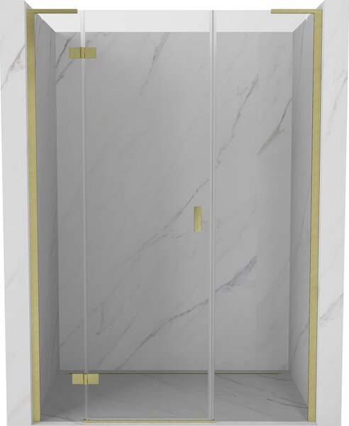 Mexen Mist-H L, 1 szárnyú zuhanyajtó balos 120 cm, átlátszó üveg, matt arany profil, 8A5L-120-001-55-00-L