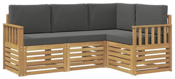 Kültéri kanapé szett 4 pcs Fehér és Antracitszürke