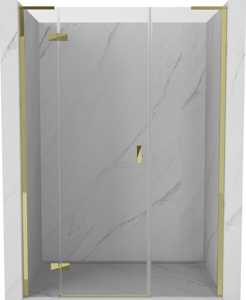Mexen Mist-H L, 1 szárnyú zuhanyajtó balos 120 cm, átlátszó üveg, arany fényes profil, 8A5L-120-001-50-00-L