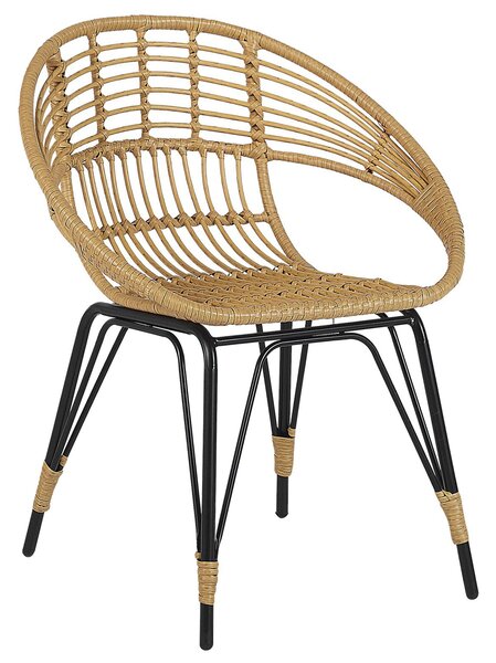 Bisztrószett párnákkal PELLARO PE Rattan Fekete