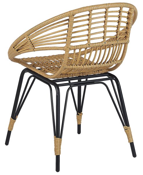 Bisztrószett párnákkal PELLARO PE Rattan Fekete