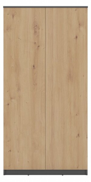 TAUNO kétajtós gardróbszekrény 90 cm - artisan tölgy / antracit