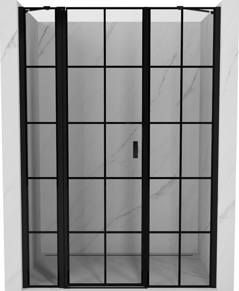 Mexen, Mexen Mist bal oldali billenő zuhanyajtó 120 cm, fekete ráccsal - 8A4-120-001-70-77-L