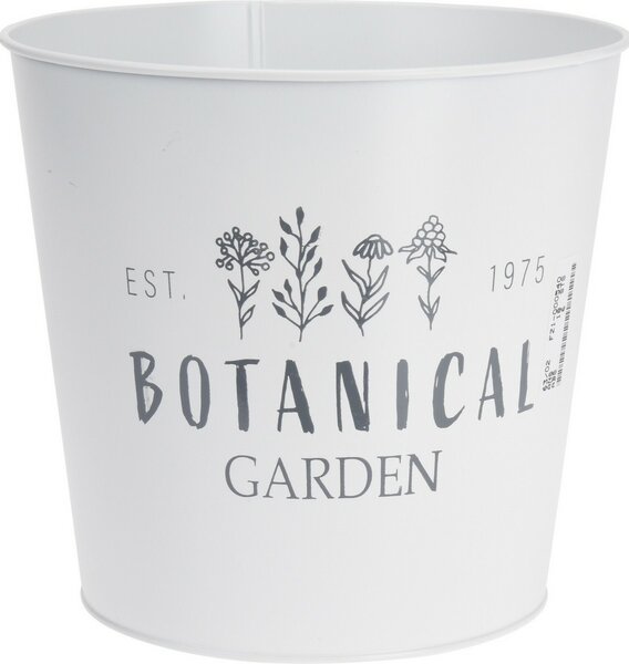 Botanical garden fém virágtartó kaspó, fehér, 18 x 15,8 cm