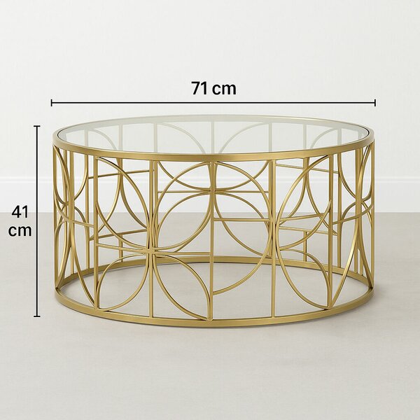 Atmosphera Artif Gold dohányzóasztal, 70 cm, Arany