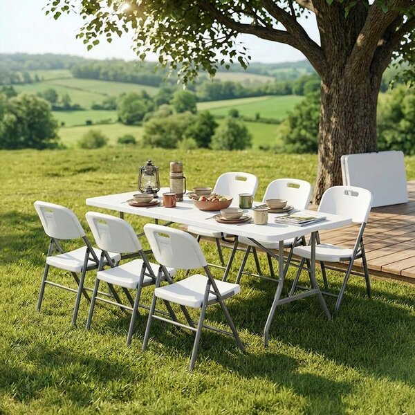 Catering/camping szett - ESSEN asztal + 6× BERLIN szék