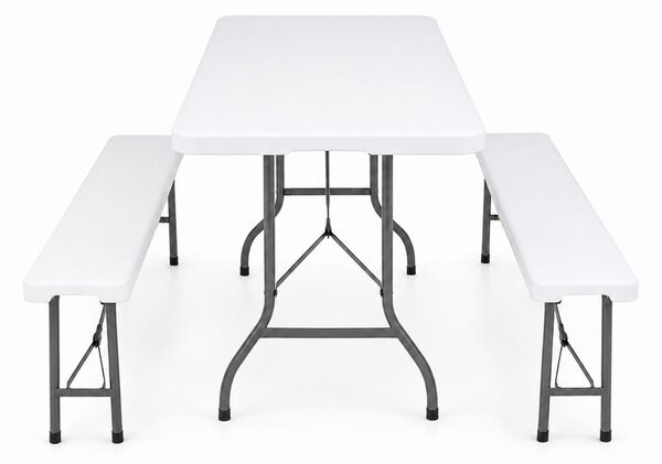 Catering/camping szett – ESSEN asztal + 2× LINDAU pad