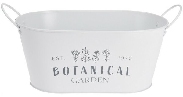 Botanical garden fém virágláda kaspó, fehér, 26,3 x 12 x 16,5 cm