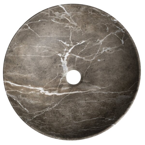 Sapho Sapho, RONDEA kerámia pultra szerelhető mosdó, átmérő 41cm, breccia márvány, AR445BM
