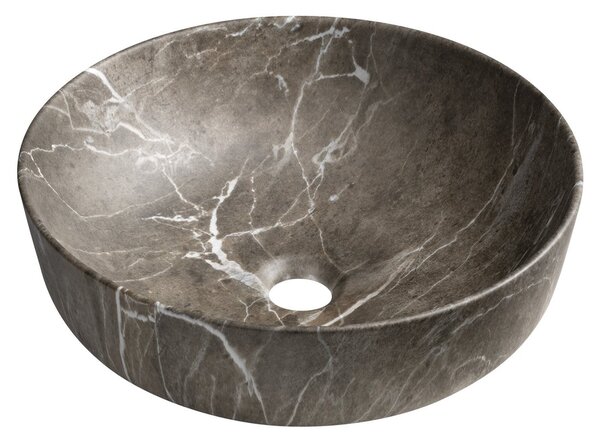 Sapho Sapho, RONDEA kerámia pultra szerelhető mosdó, átmérő 41cm, breccia márvány, AR445BM
